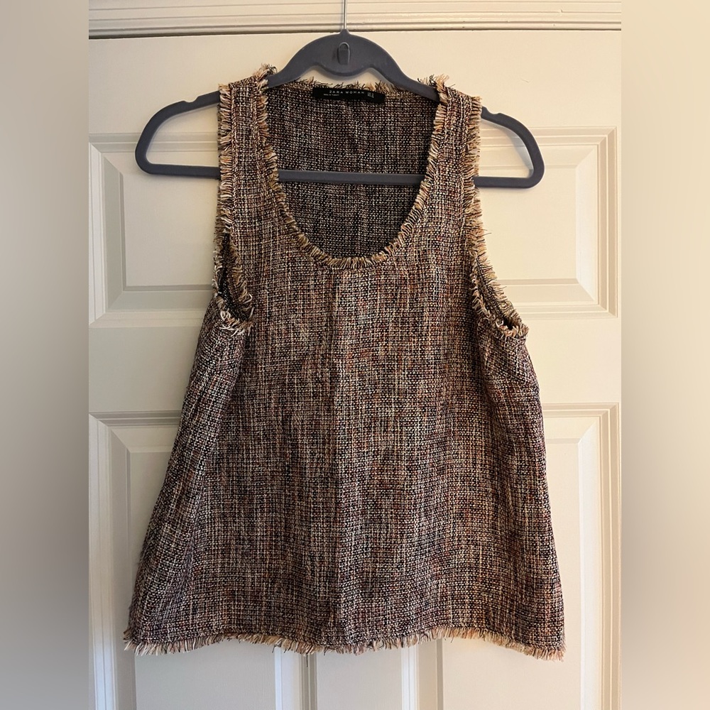 Zara tweed tank top shell